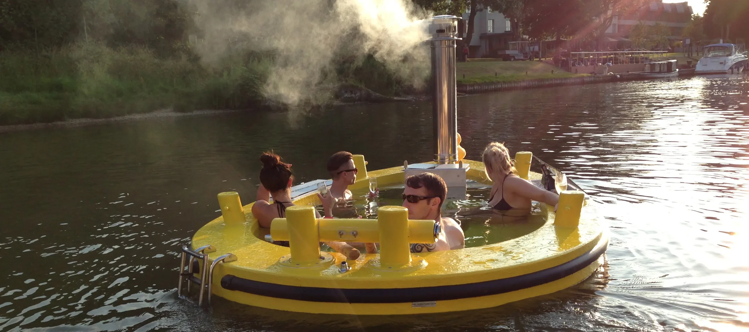 Boston Hot Tub Boats experience in Boston Harbor – floating outdoor spa boat rental