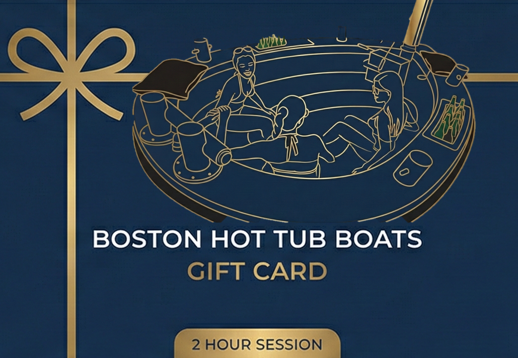 Boston Hot Tub Boats digital gift card with hot tub boat illustration